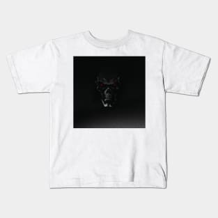 skull with red eyes emerging from shadows Kids T-Shirt